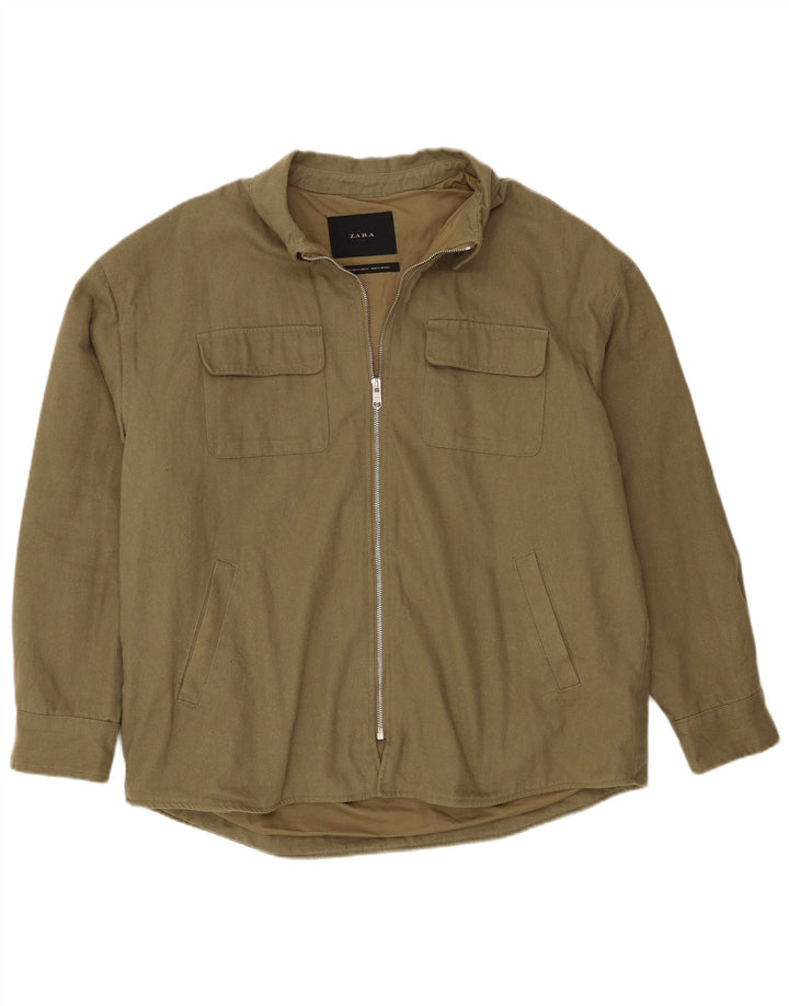 Giacca utility da uomo Zara UK 42 XL cotone kaki
