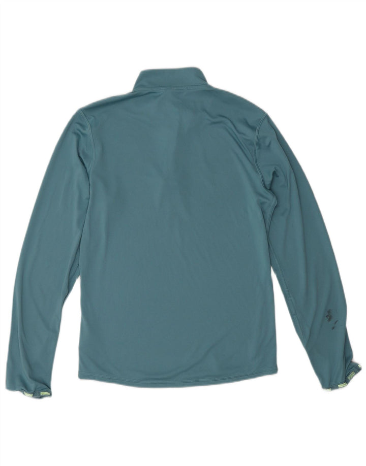 Maglia da tuta Puma da ragazzo con zip e collo, 13-14 anni, in poliestere blu
