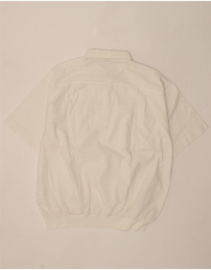 VINTAGE Mens Short Sleeve Pullover Shirt 3XL White Polyester Vintage Vintage and Second-Hand Vintage from Messina Hembry 
