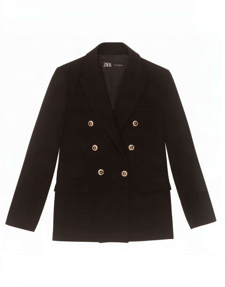 Giacca blazer doppiopetto da donna Zara UK 14 grande nera