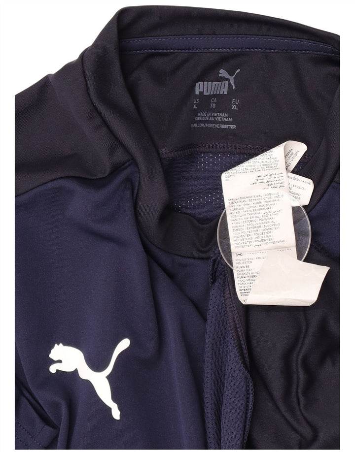 T-shirt da uomo Puma Top XL blu navy in poliestere color block