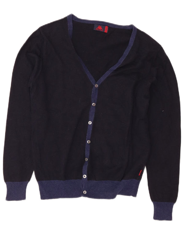 Maglione cardigan da uomo Kappa XS in cotone color block blu navy
