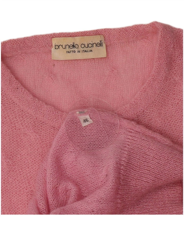 Brunello Cucinelli Maglione Girocollo Donna IT 46 Large Rosa