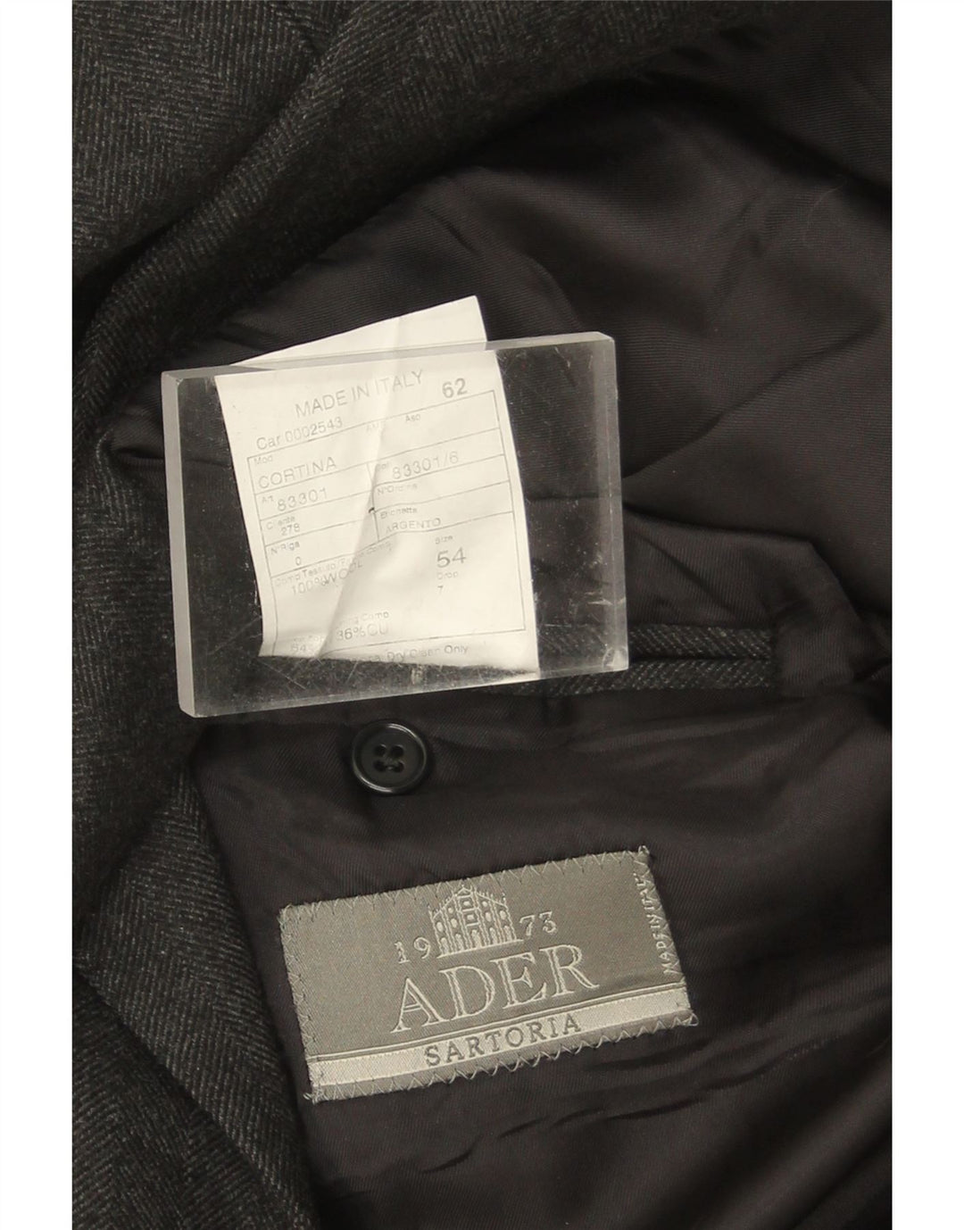 Cappotto Doppiopetto Uomo Ader IT 54 2XL Lana Grigia