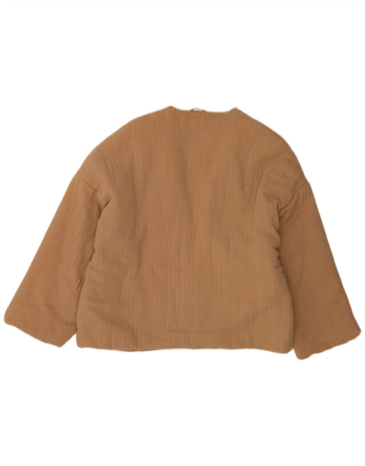 Giubbotto bomber aperto oversize da donna Zara UK 16 grande cotone marrone