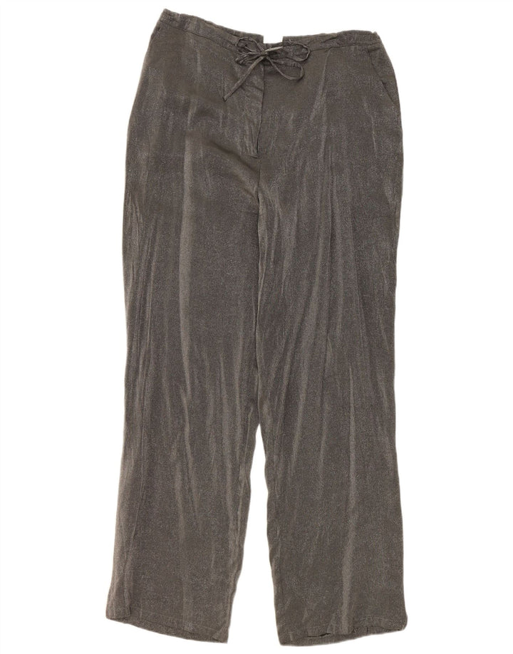 Pantaloni casual dritti da donna Marks & Spencer W32 L30 viscosa grigia