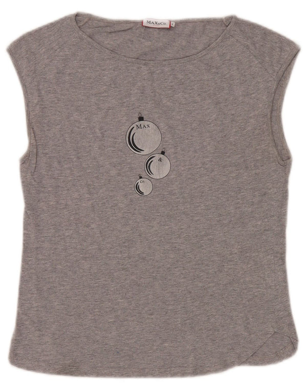 Top con grafica da donna Max & Co. UK 10 piccolo grigio