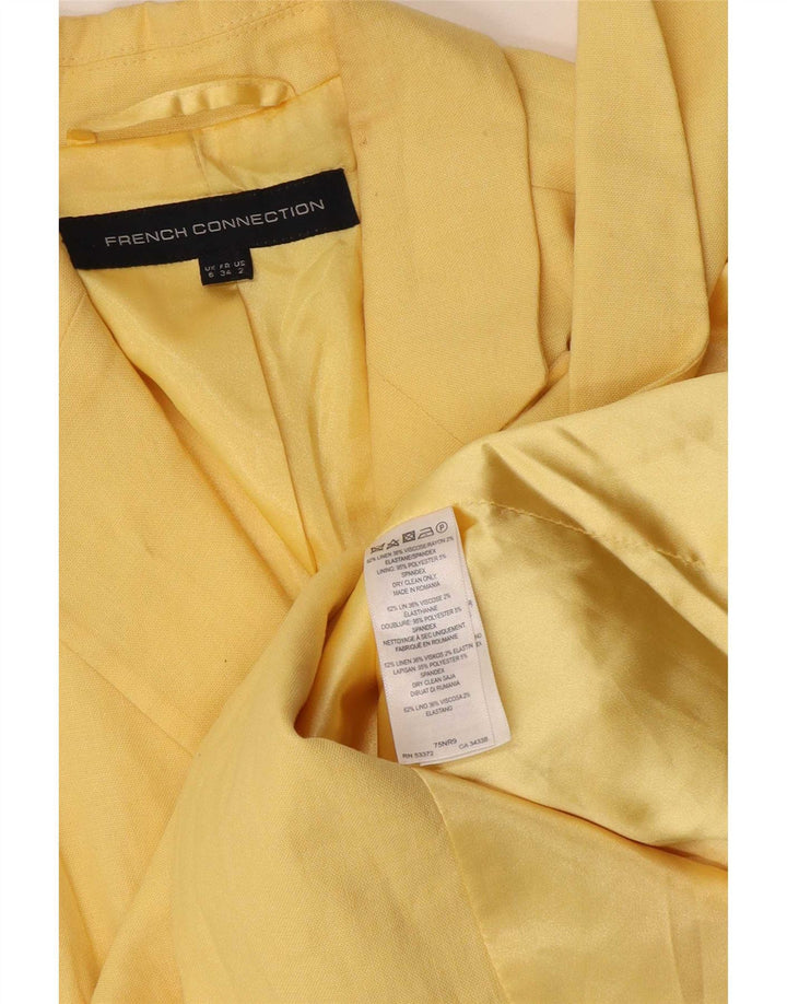 Giacca blazer doppiopetto da donna French Connection UK 6 XS Lino giallo