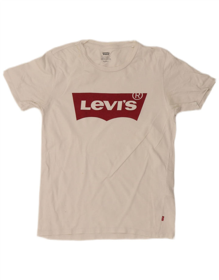 T-shirt grafica da donna LEVI'S Top UK 6 XS cotone bianco