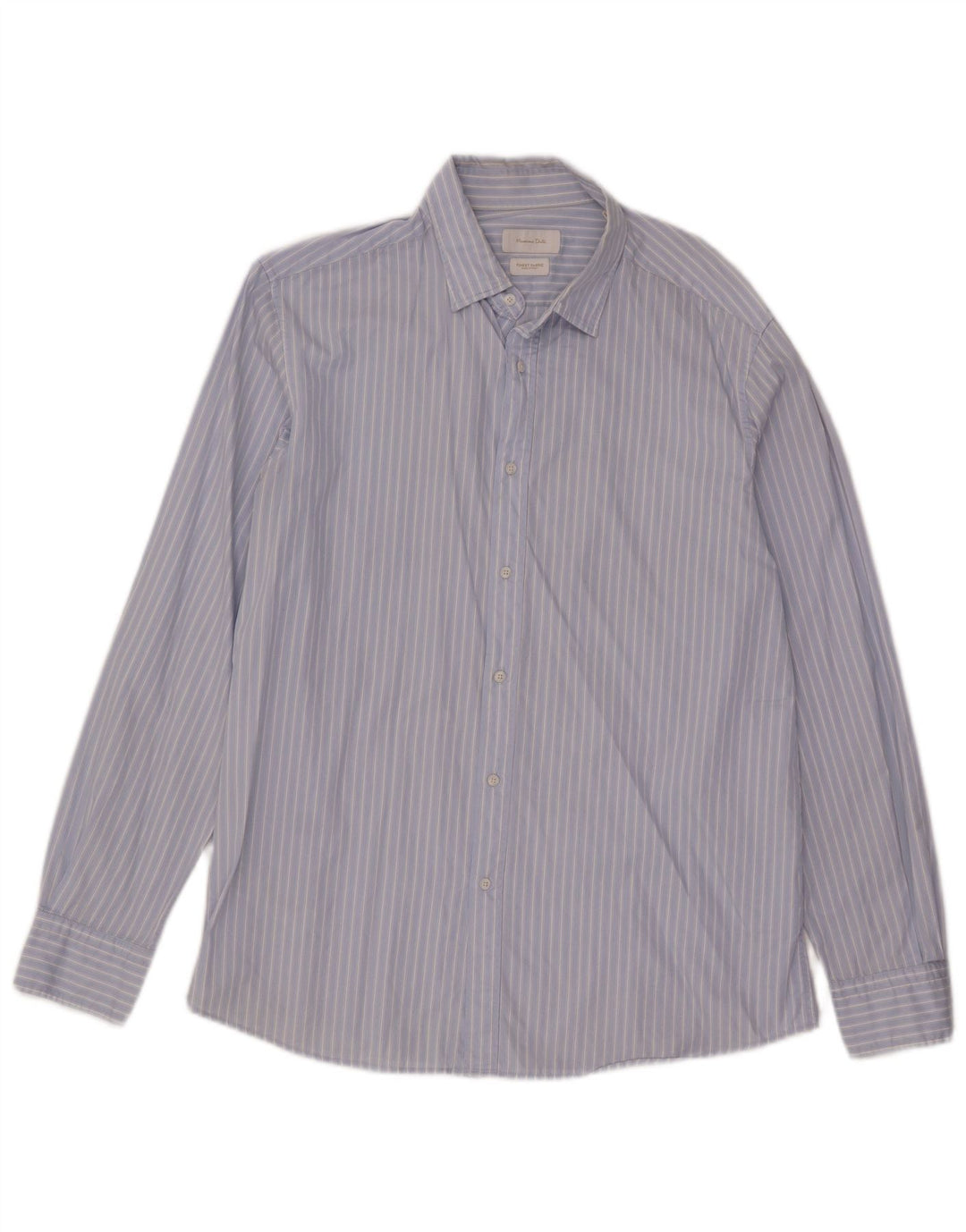 Camicia Uomo Massimo Dutti XL Cotone Gessato Blu