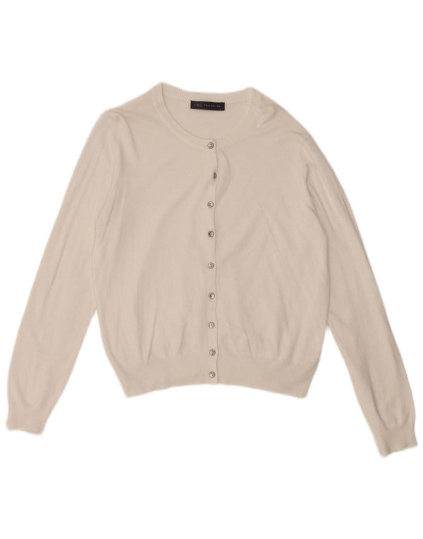 Maglione cardigan corto da donna Marks & Spencer UK 12 Viscosa bianca media