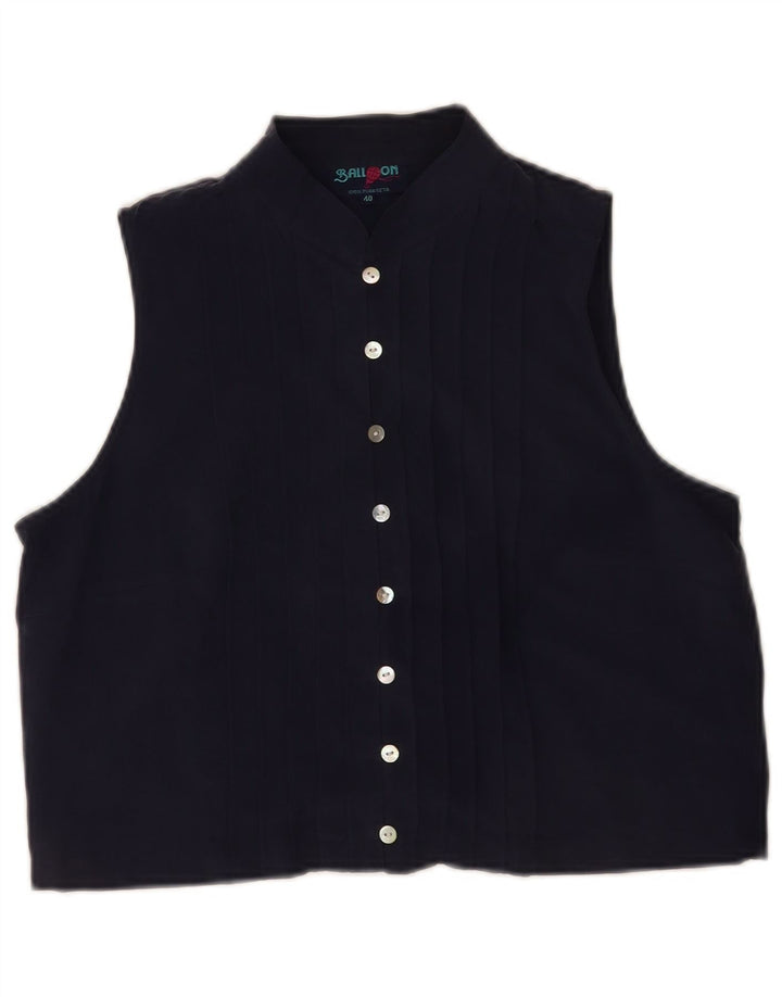 Camicetta senza maniche corta da donna Balloon EU 40 Seta blu navy media