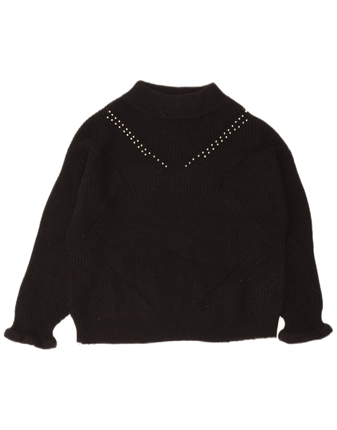 Guess Maglione da donna oversize con collo dolcevita UK 10 Piccolo acrilico nero