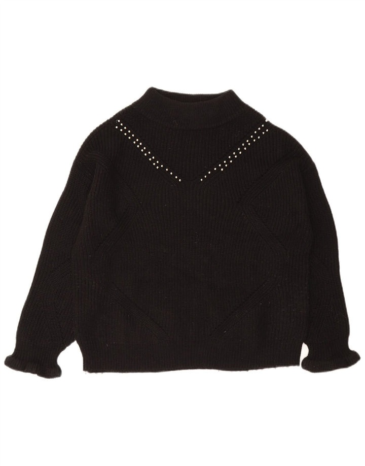 Guess Maglione da donna oversize con collo dolcevita UK 10 Piccolo acrilico nero