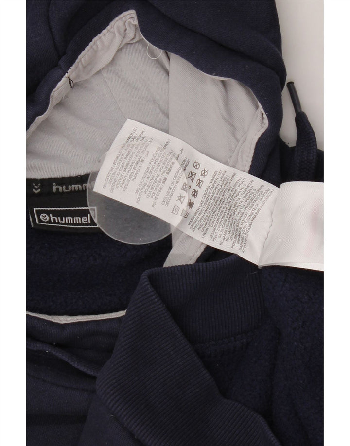 Felpa con cappuccio grafica da uomo Hummel, cotone medio blu navy