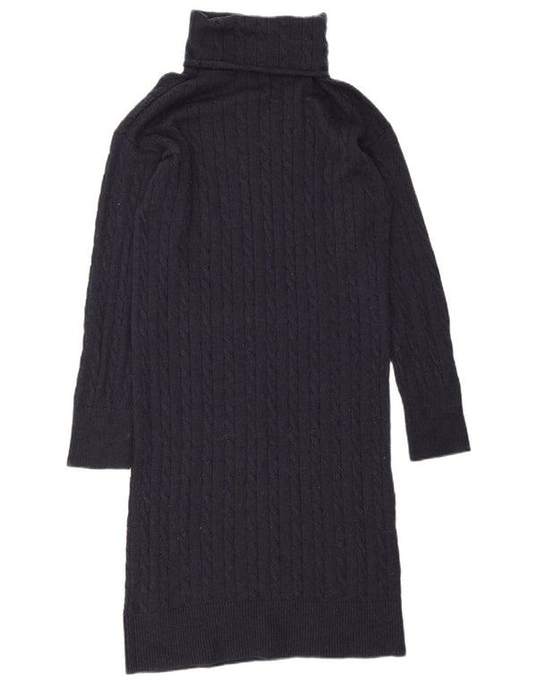 Abito maglione da donna con collo alto Tommy Hilfiger UK 14 Lana blu navy media