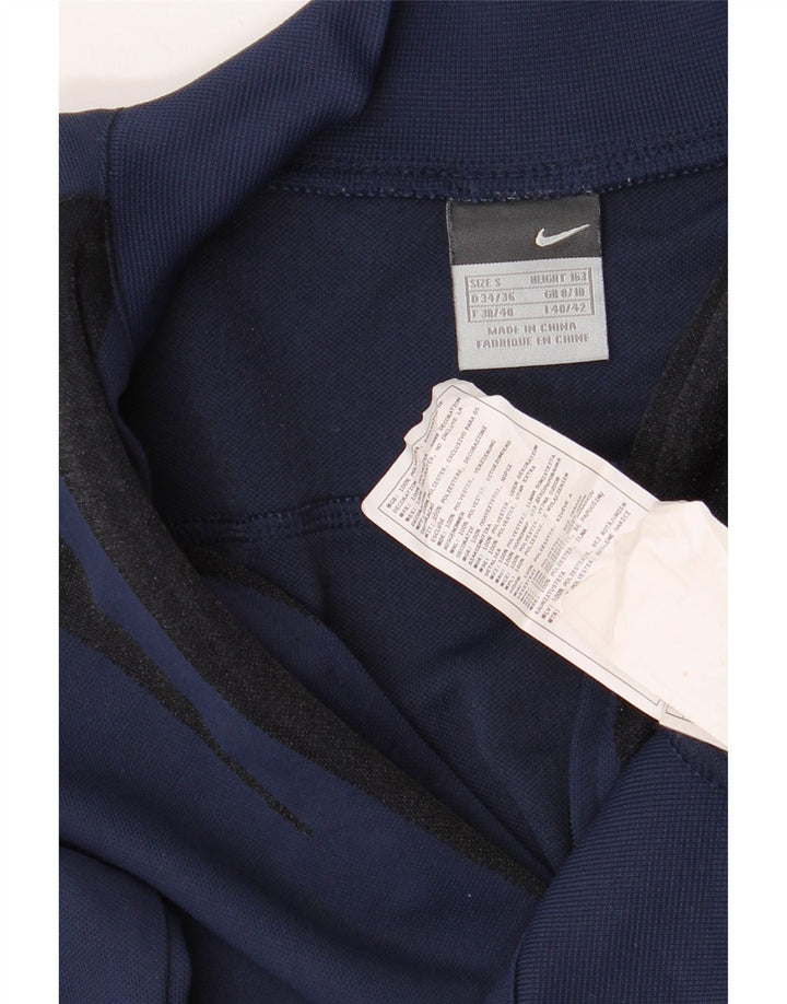 Giacca corta da tuta da donna Nike UK 8/10 piccola a righe blu navy