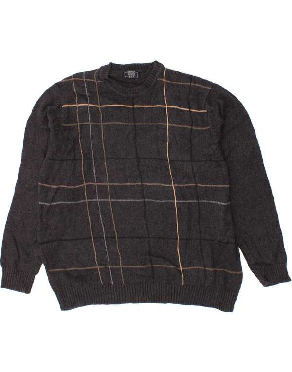 DOCKERS Maglione girocollo da uomo 2XL Cotone a quadri grigio