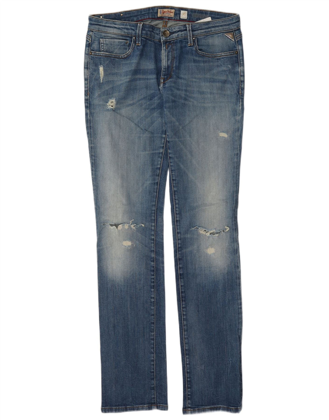 Replay Jeans slim invecchiati da donna W30 L34 cotone blu