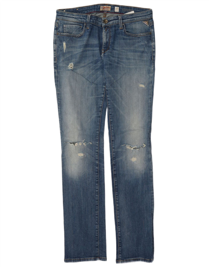 Replay Jeans slim invecchiati da donna W30 L34 cotone blu