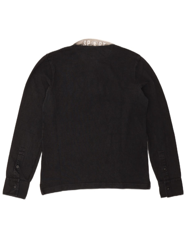 Polo da rugby da uomo a maniche lunghe Bikkembergs Small Black Colourblock