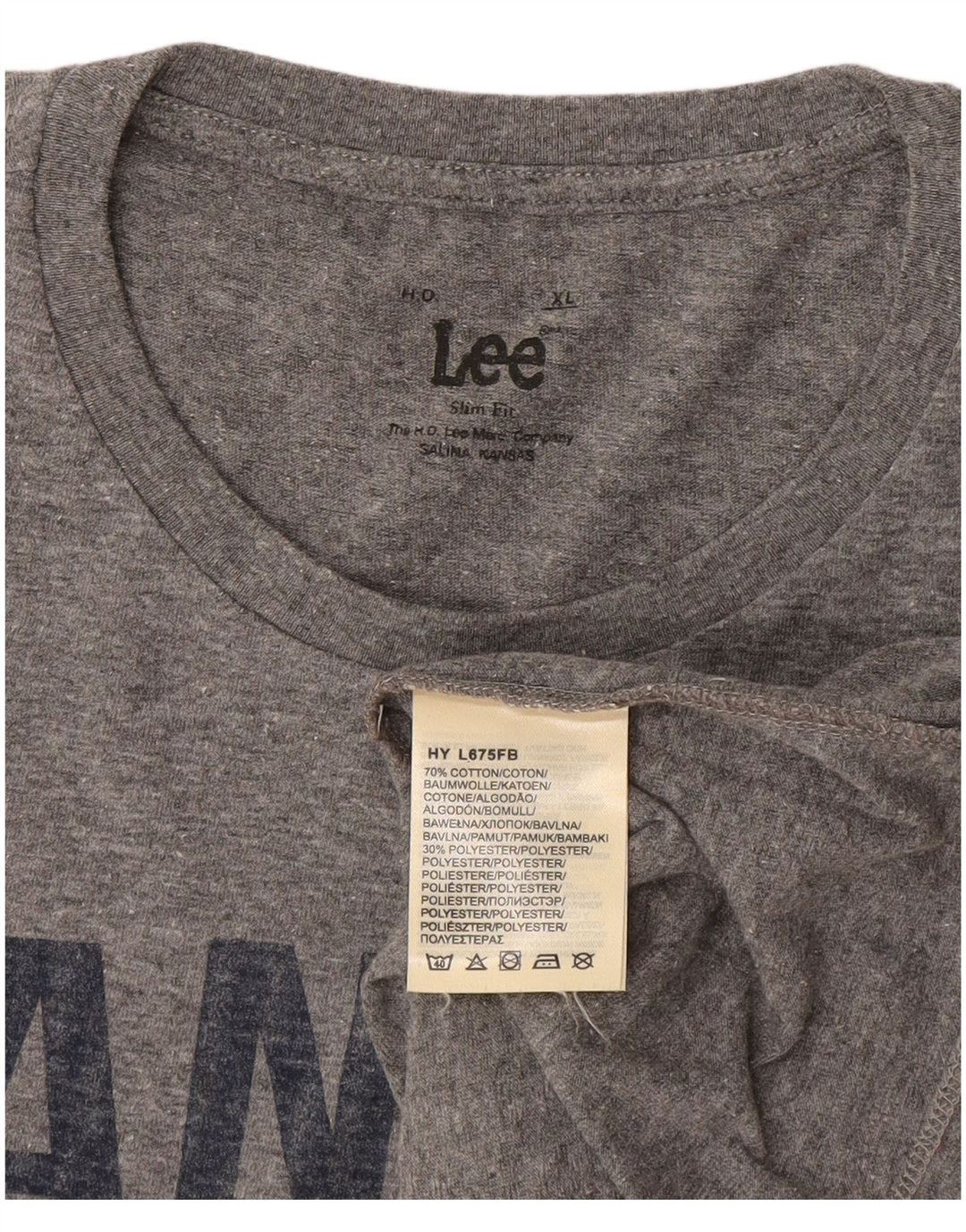 Maglietta grafica da uomo slim fit Lee XL in cotone grigio