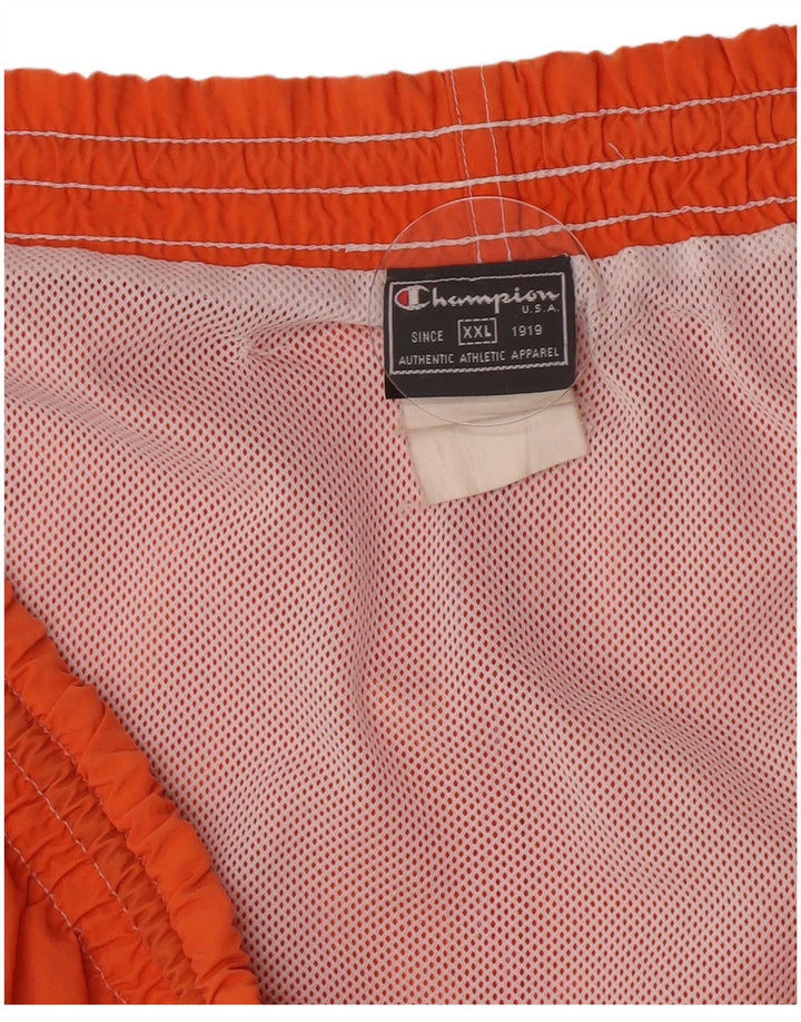 Pantaloncini da bagno grafici da uomo Champion 2XL arancione color block in poliammide