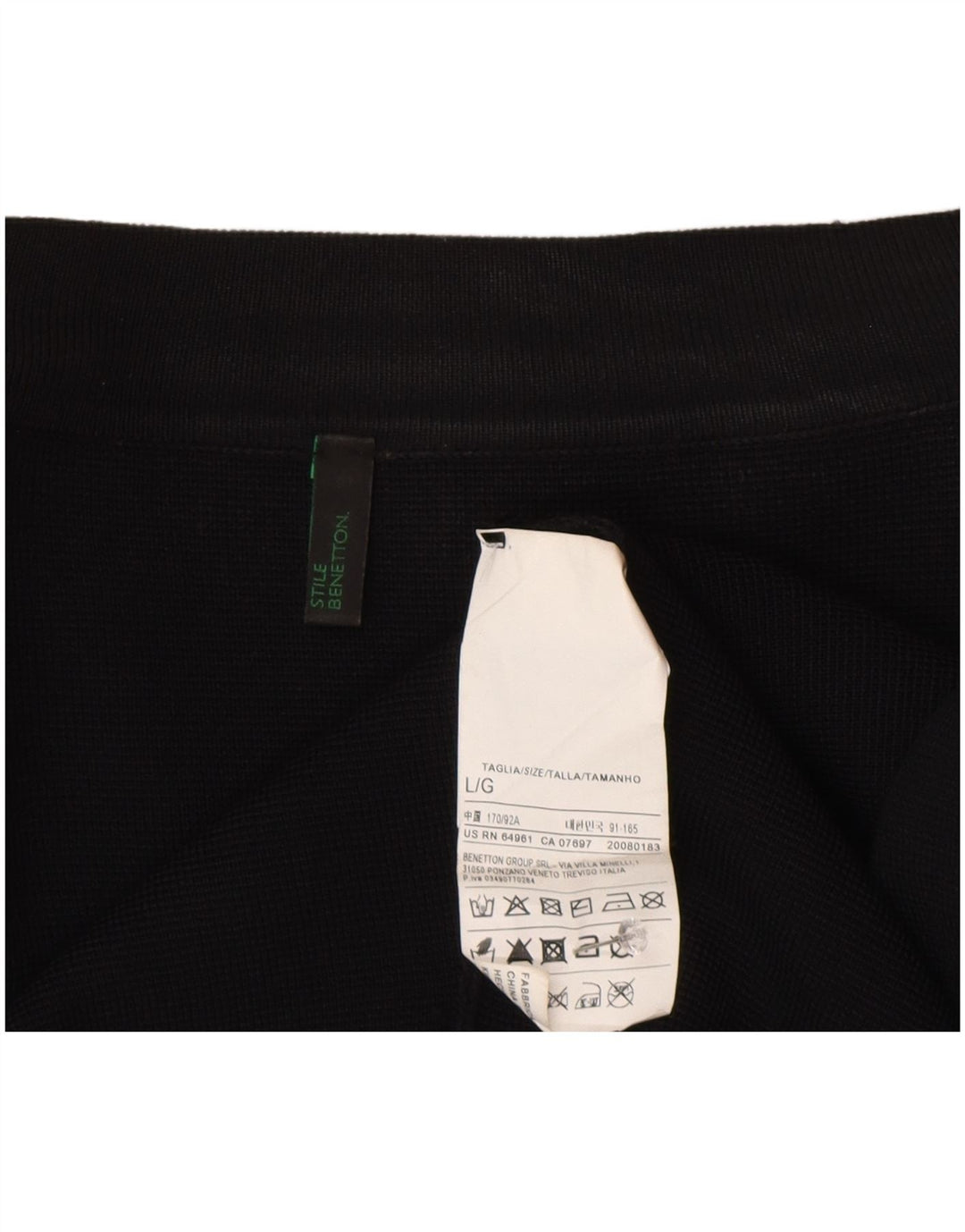 Maglione Bolero aperto da donna Benetton UK 16 grande viscosa nera