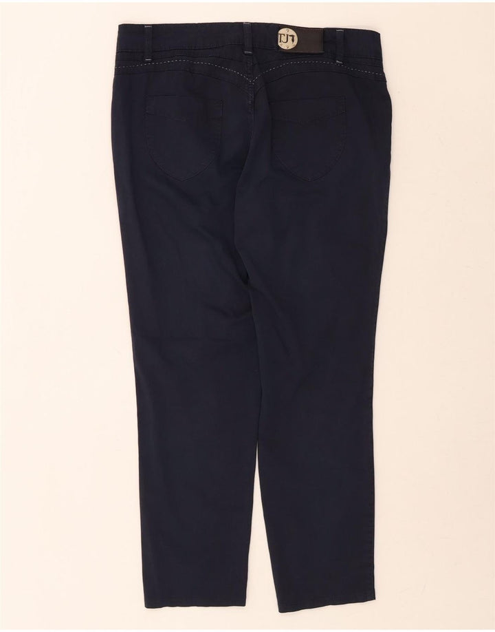 TRUSSARDI Womens Slim Casual Trousers W29 L26 Navy Blue Vintage Trussardi and Second-Hand Trussardi from Messina Hembry 