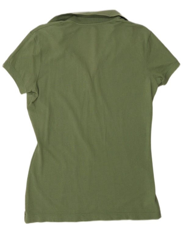 Polo da donna Benetton UK 16 grande in cotone verde