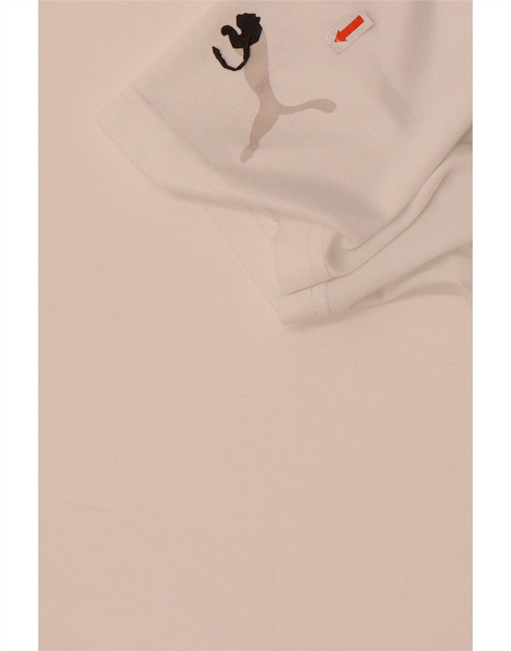 T-shirt grafica da uomo Puma Top in poliestere bianco medio
