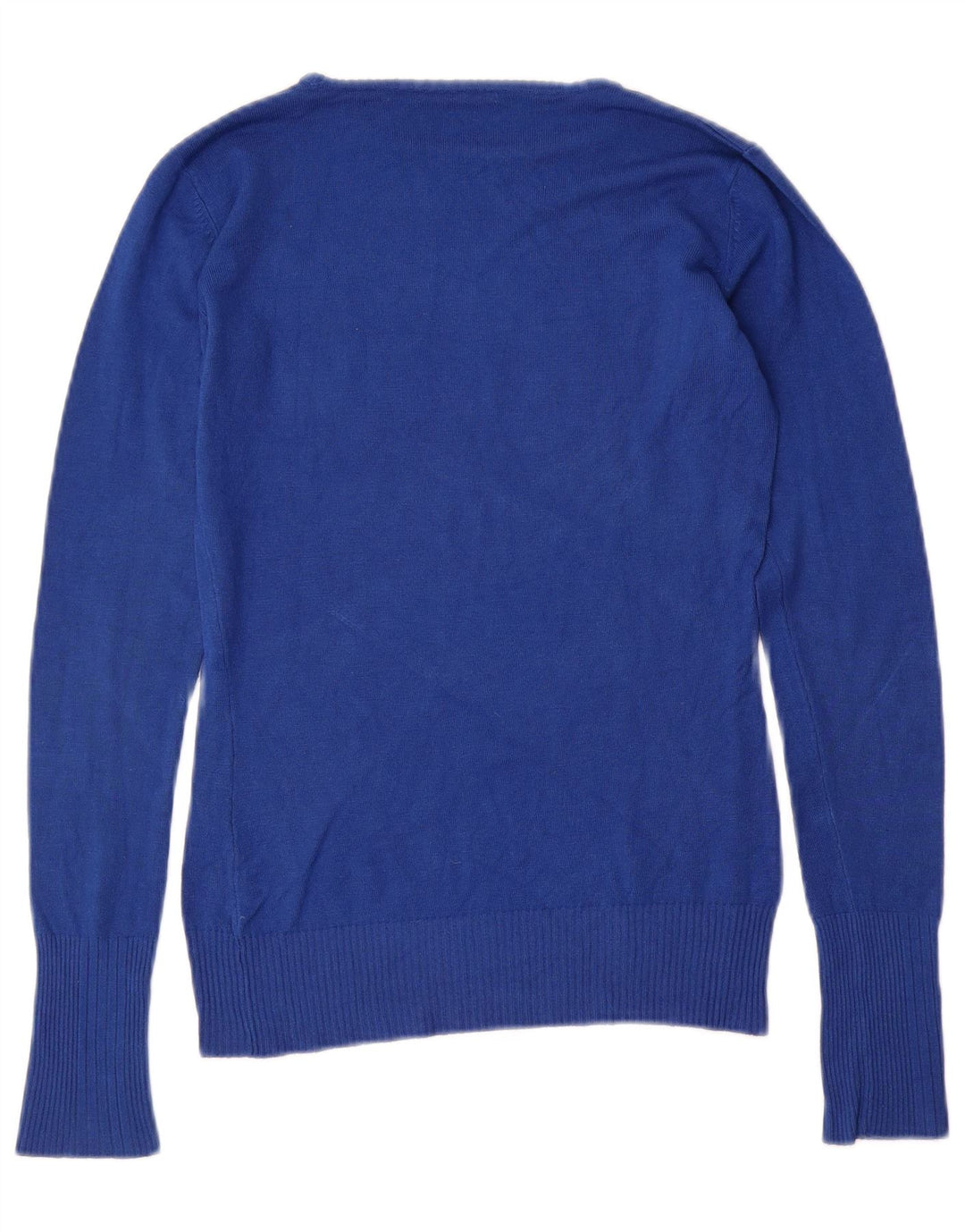 GUESS Maglione da donna con scollo a barchetta con grafica UK 12 Viscosa blu medio