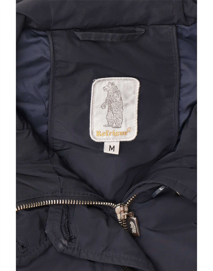 Giacca Parka con cappuccio da donna Refrigue UK 38 medio blu navy poliestere