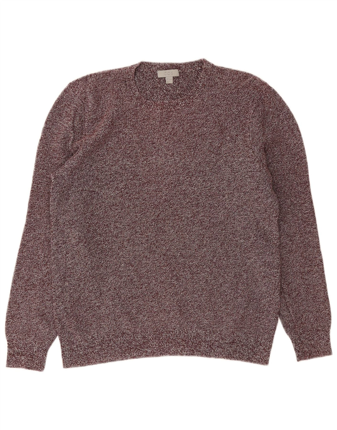 Maglione maglione girocollo da uomo Cos Lino screziato bordeaux medio