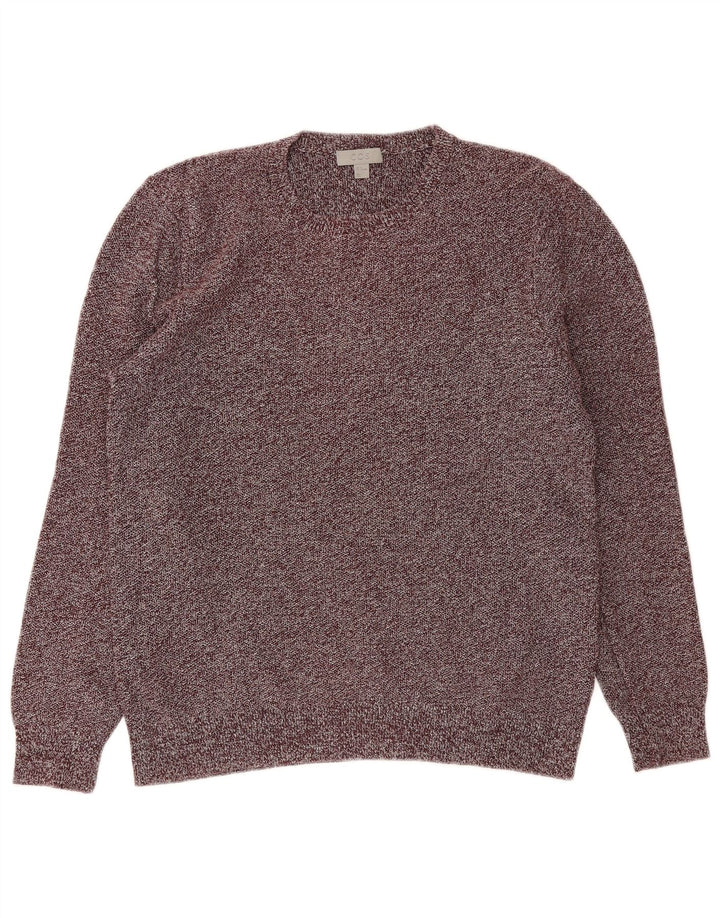 Maglione maglione girocollo da uomo Cos Lino screziato bordeaux medio