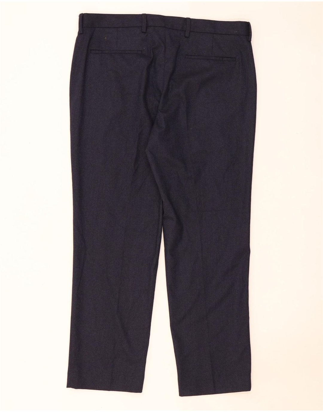 Pantaloni da abito vestibilità regolare Marks & Spencer da uomo W36 L29 poliestere blu navy