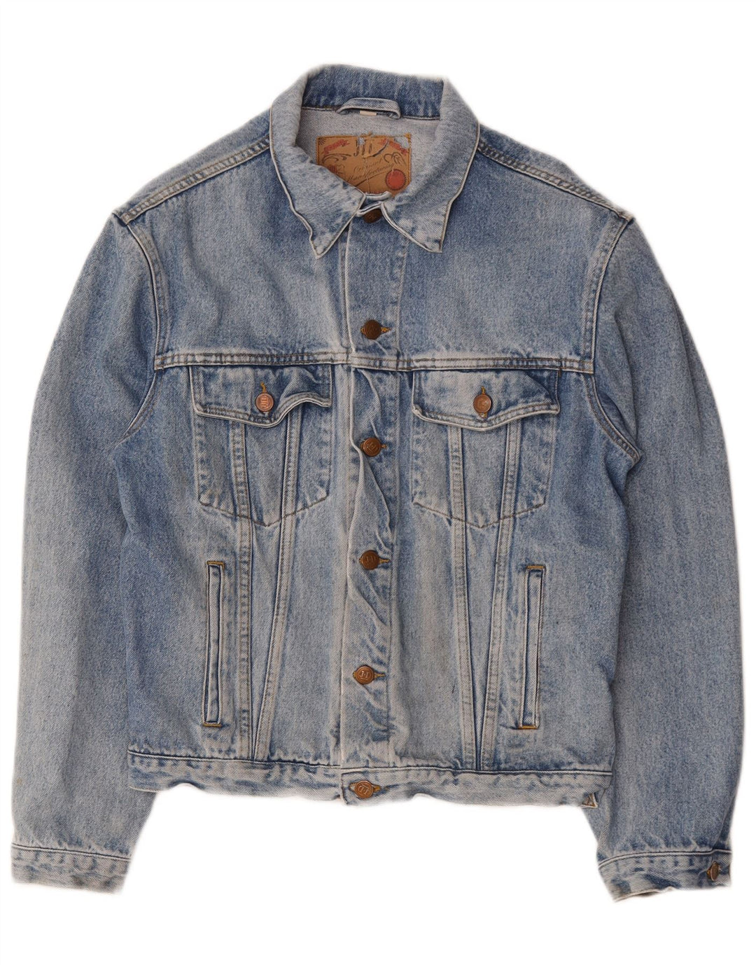 Giacca di jeans vintage da uomo UK 38 cotone blu medio