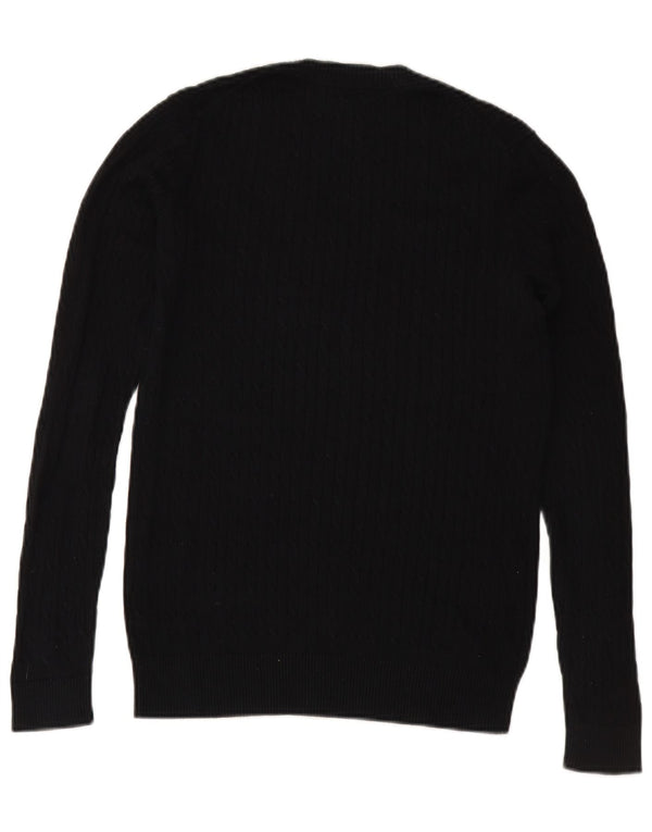 TOMMY HILFIGER Maglione da donna con scollo a V UK 10 Piccolo Nero