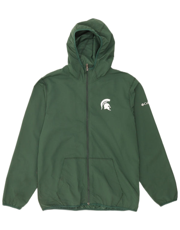 Giacca antipioggia con cappuccio Columbia Michigan State Spartans da uomo UK 38 verde medio