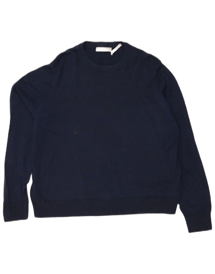 Maglione maglione girocollo da donna Marks & Spencer UK 20 2XL Blu navy