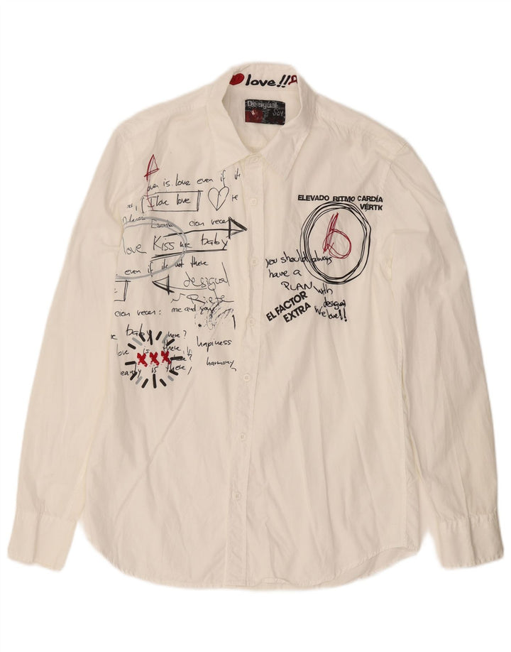 Camicia grafica da uomo DESIGUAL bianco medio