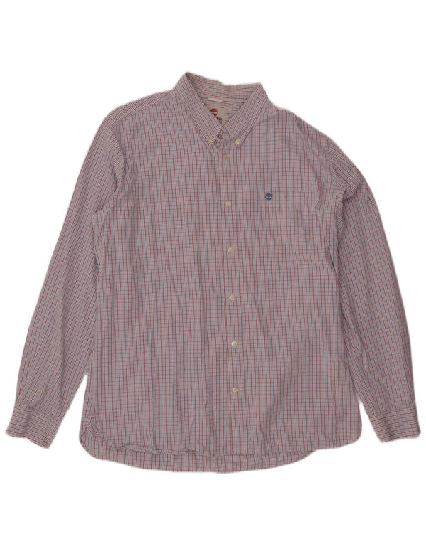 Camicia Timberland da uomo slim fit XL in cotone a quadri blu