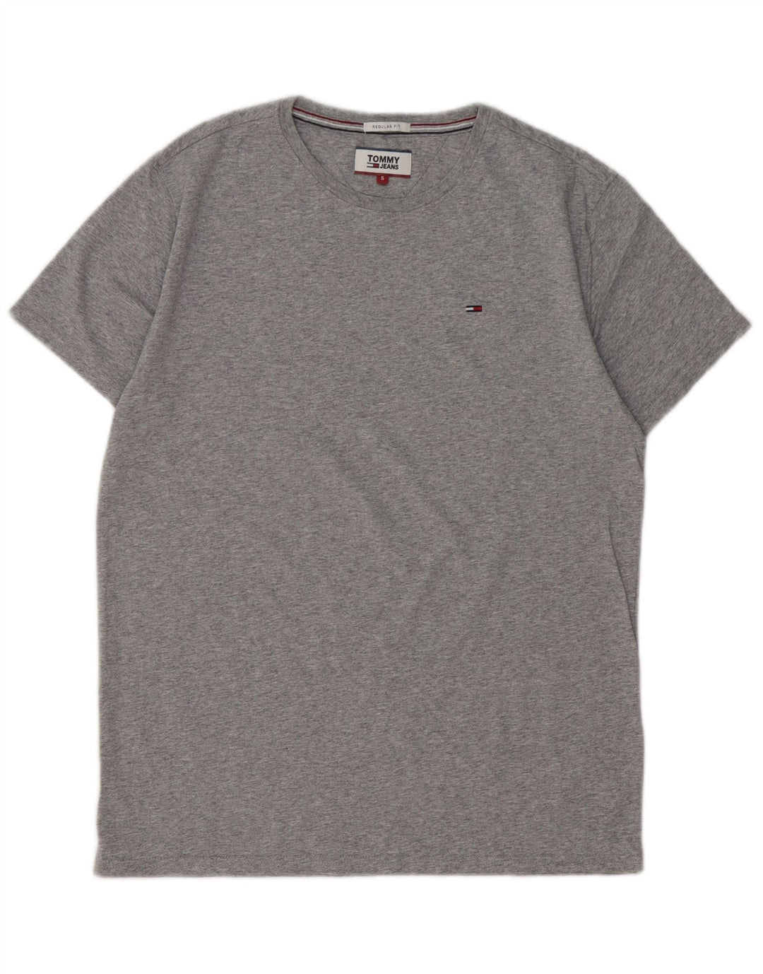 TOMMY HILFIGER T-shirt da uomo vestibilità regolare Top Small in cotone grigio