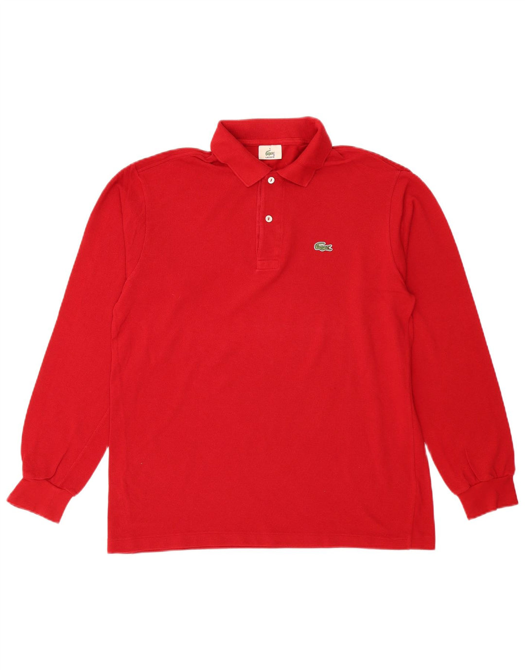 Polo da uomo a maniche lunghe Lacoste taglia 4, cotone rosso medio