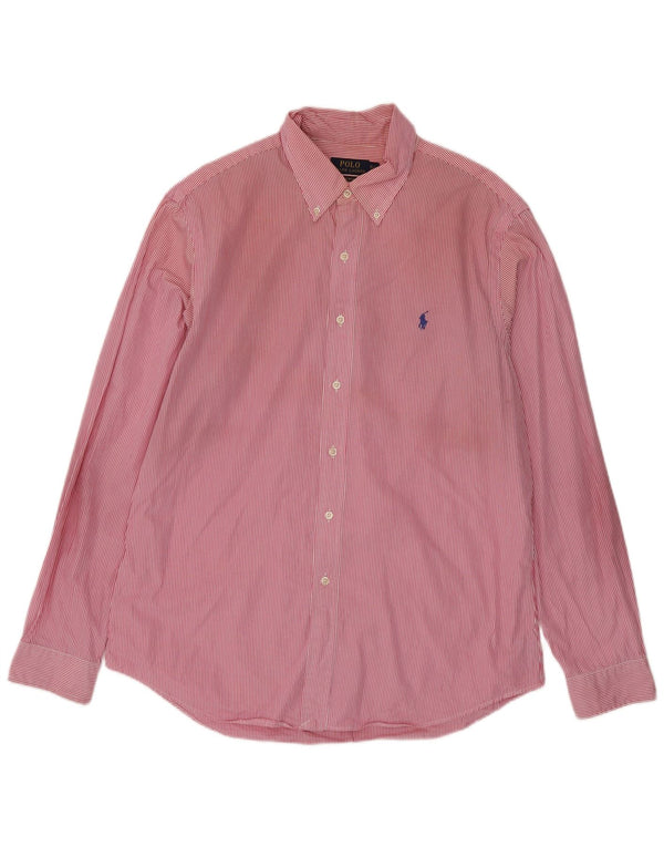 Polo Ralph Lauren Camicia slim fit da uomo XL in cotone a righe rosa