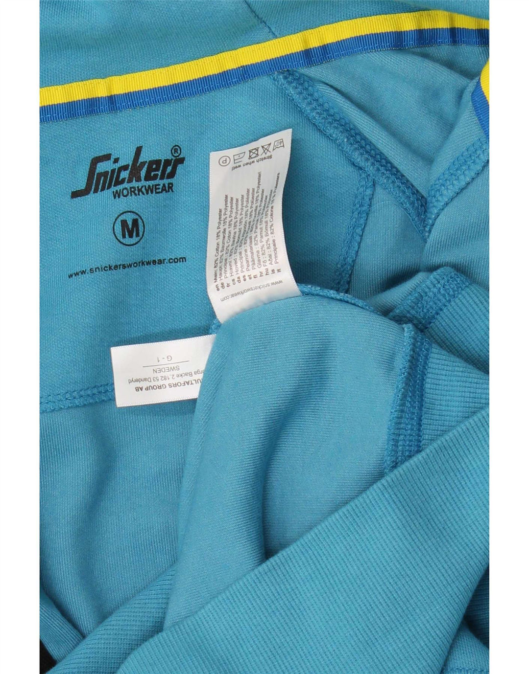 Maglione con cappuccio e zip grafica da uomo Snickers in cotone blu medio