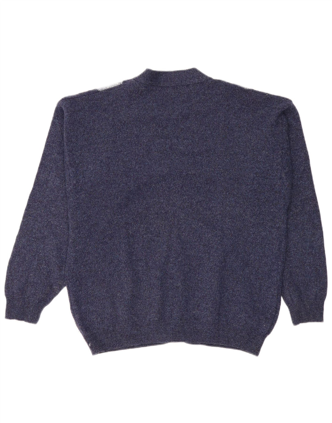 Maglione cardigan da uomo vintage XL blu navy a rombi/lana diamante
