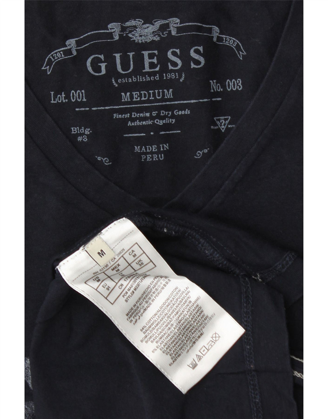 Guess T-shirt grafica da uomo Top in cotone blu navy medio