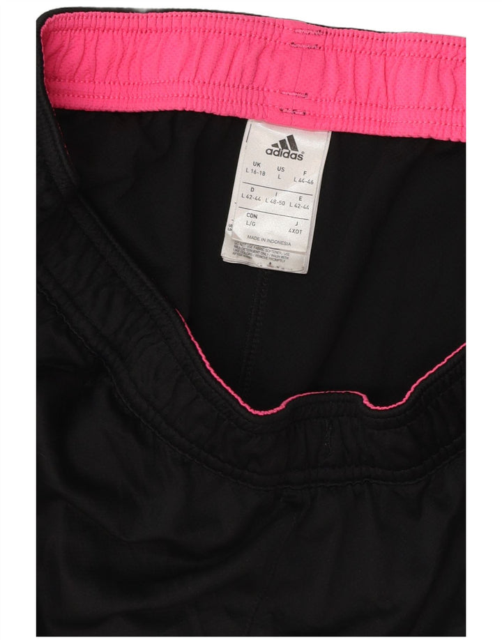 Pantaloncini sportivi ADIDAS Climalite da donna UK 16/18 Large Nero Poliestere