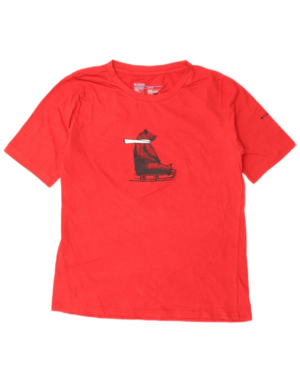 T-shirt grafica da uomo Columbia Top in cotone rosso medio